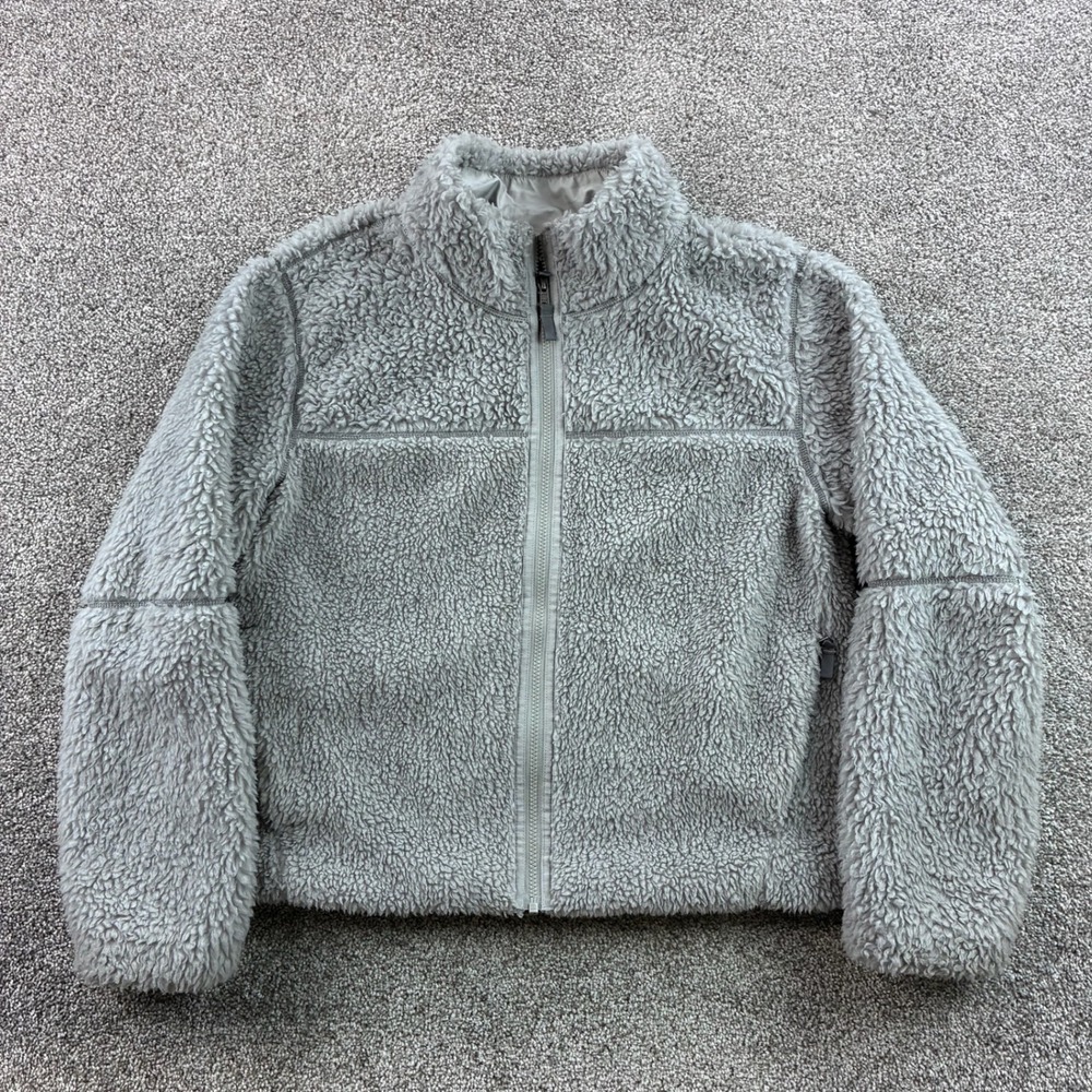 Patagonia Lunar Dusk Jacket Women's Large Gray Fleece Deep Pile Full Zip 23090